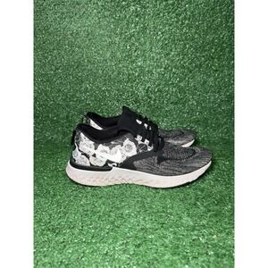 NIKE Odyssey React 2 Flyknit Womens 7.5 Floral Black Running Shoes AV6258-001